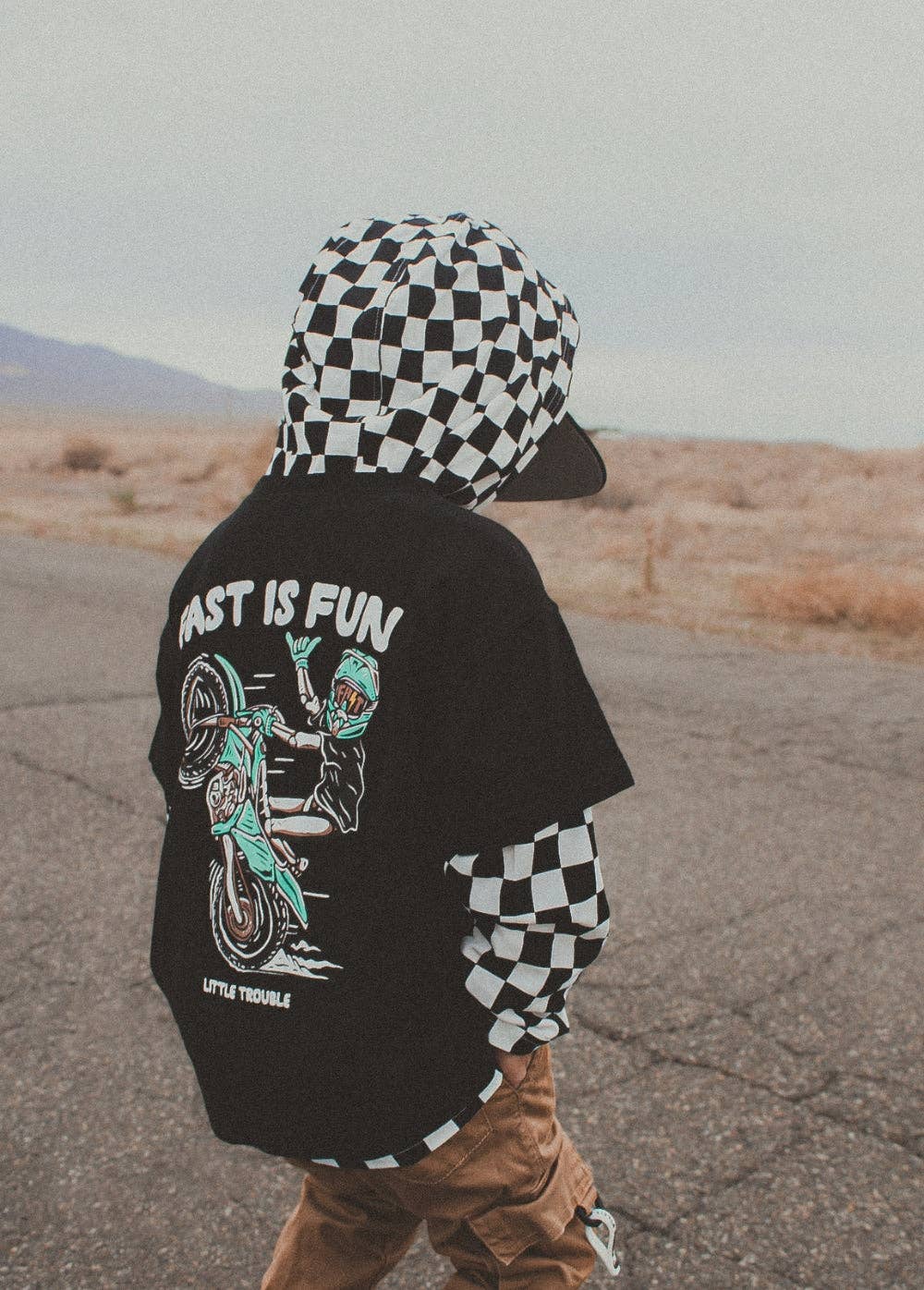 Checkered Long Sleeve Hoodie