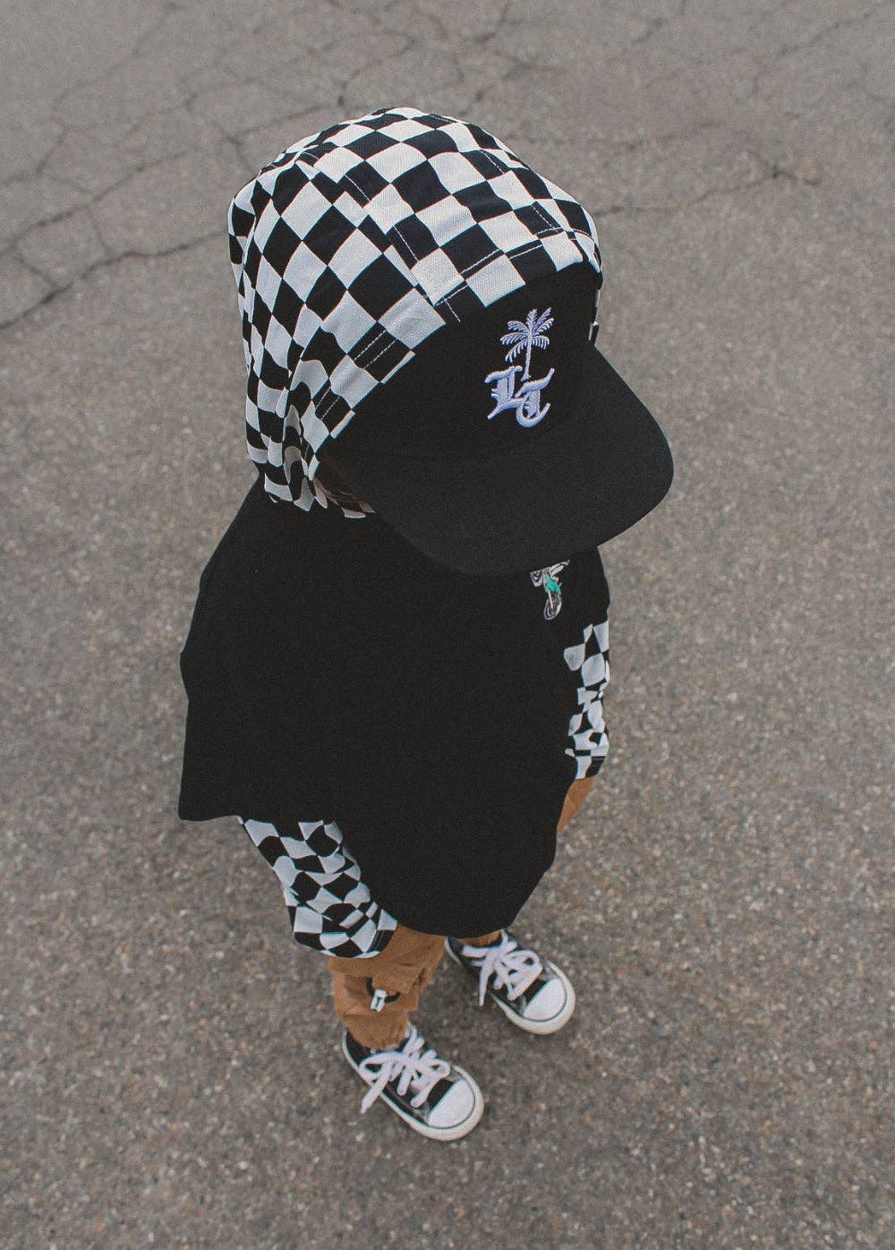 Checkered Long Sleeve Hoodie