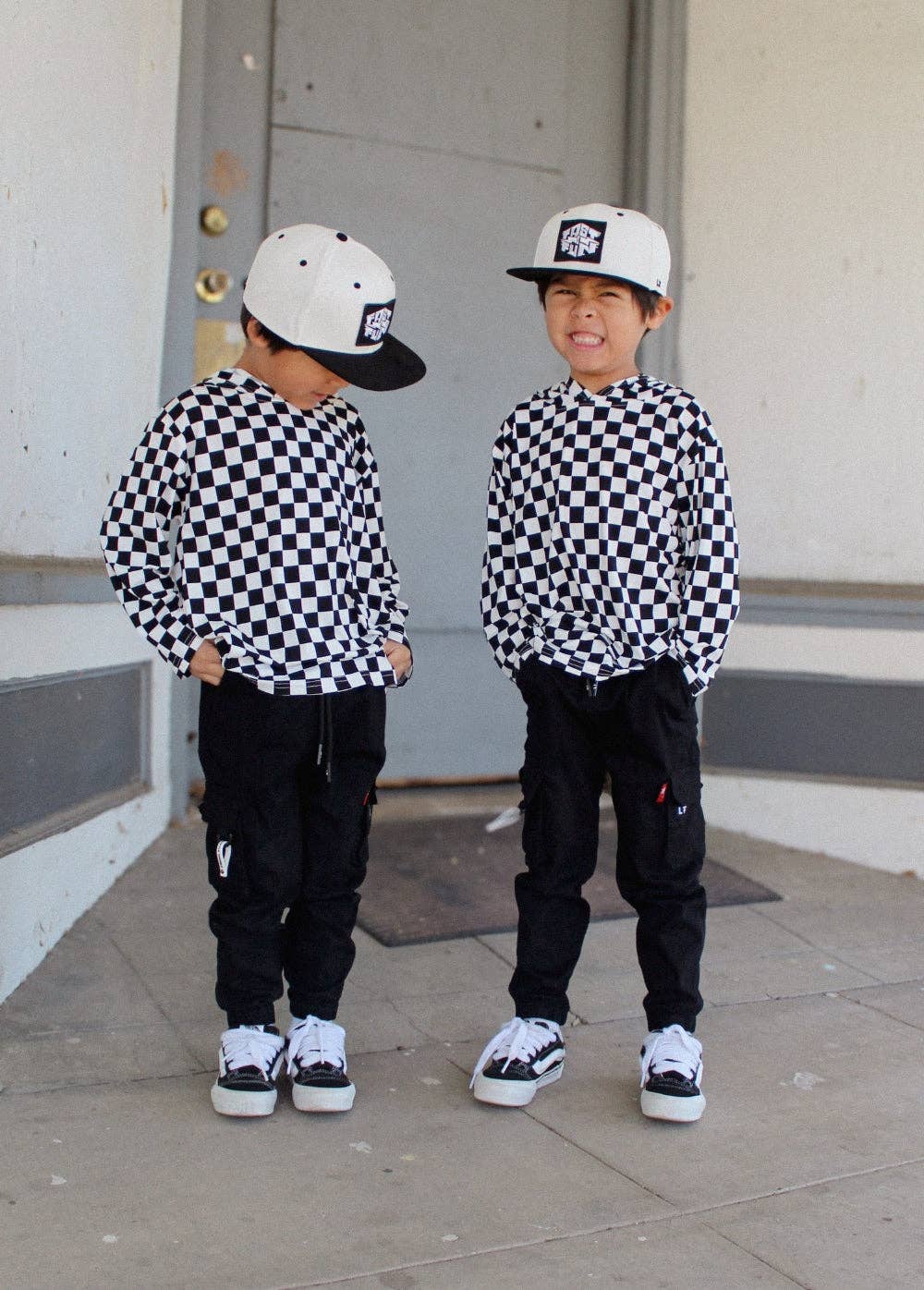 Checkered Long Sleeve Hoodie
