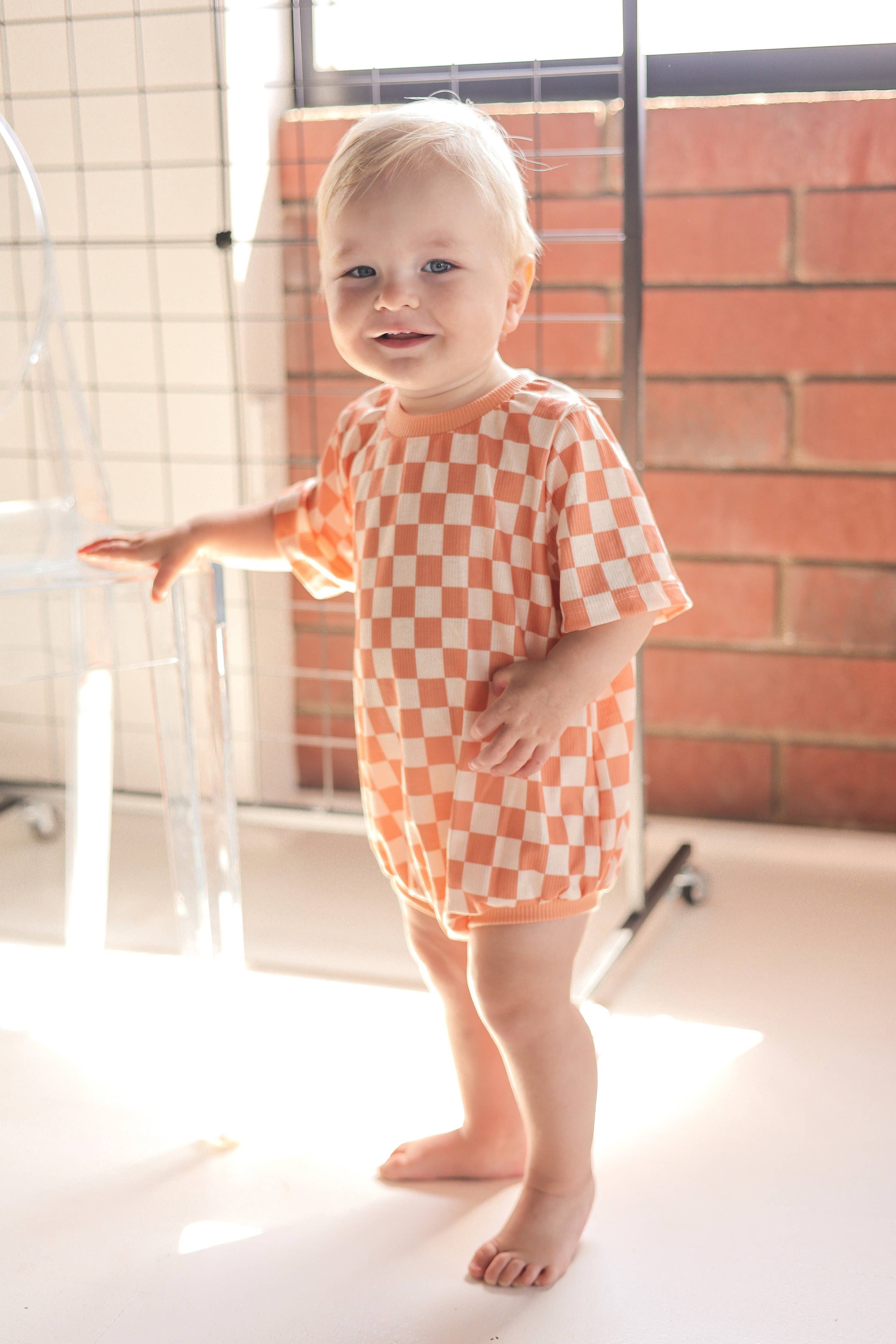 Retro Checkered Romper