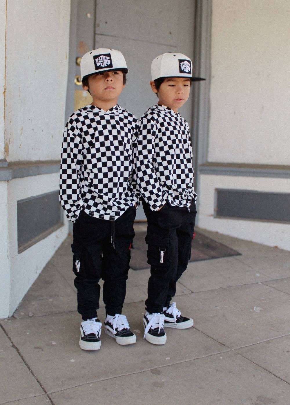 Checkered Long Sleeve Hoodie