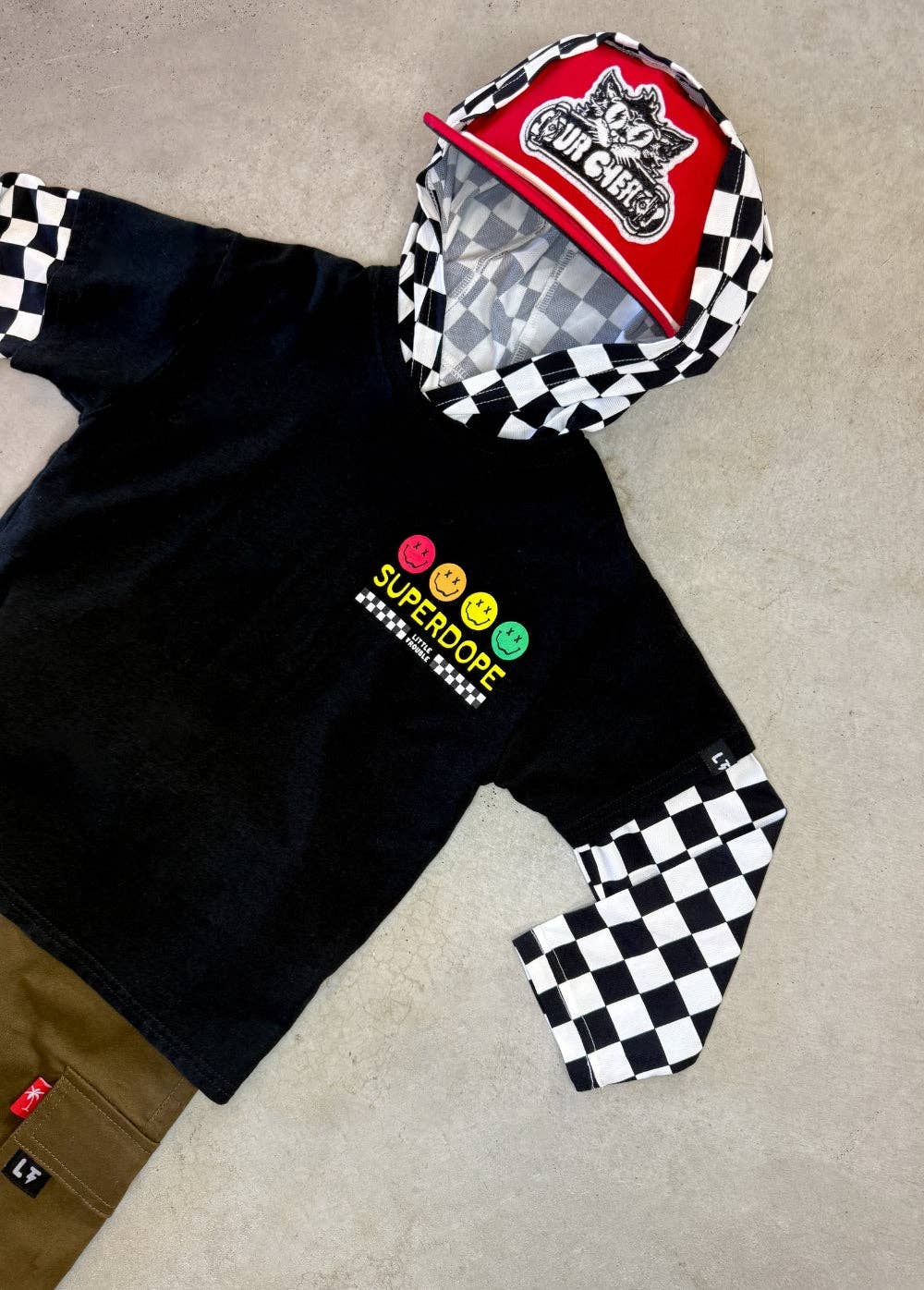 Checkered Long Sleeve Hoodie