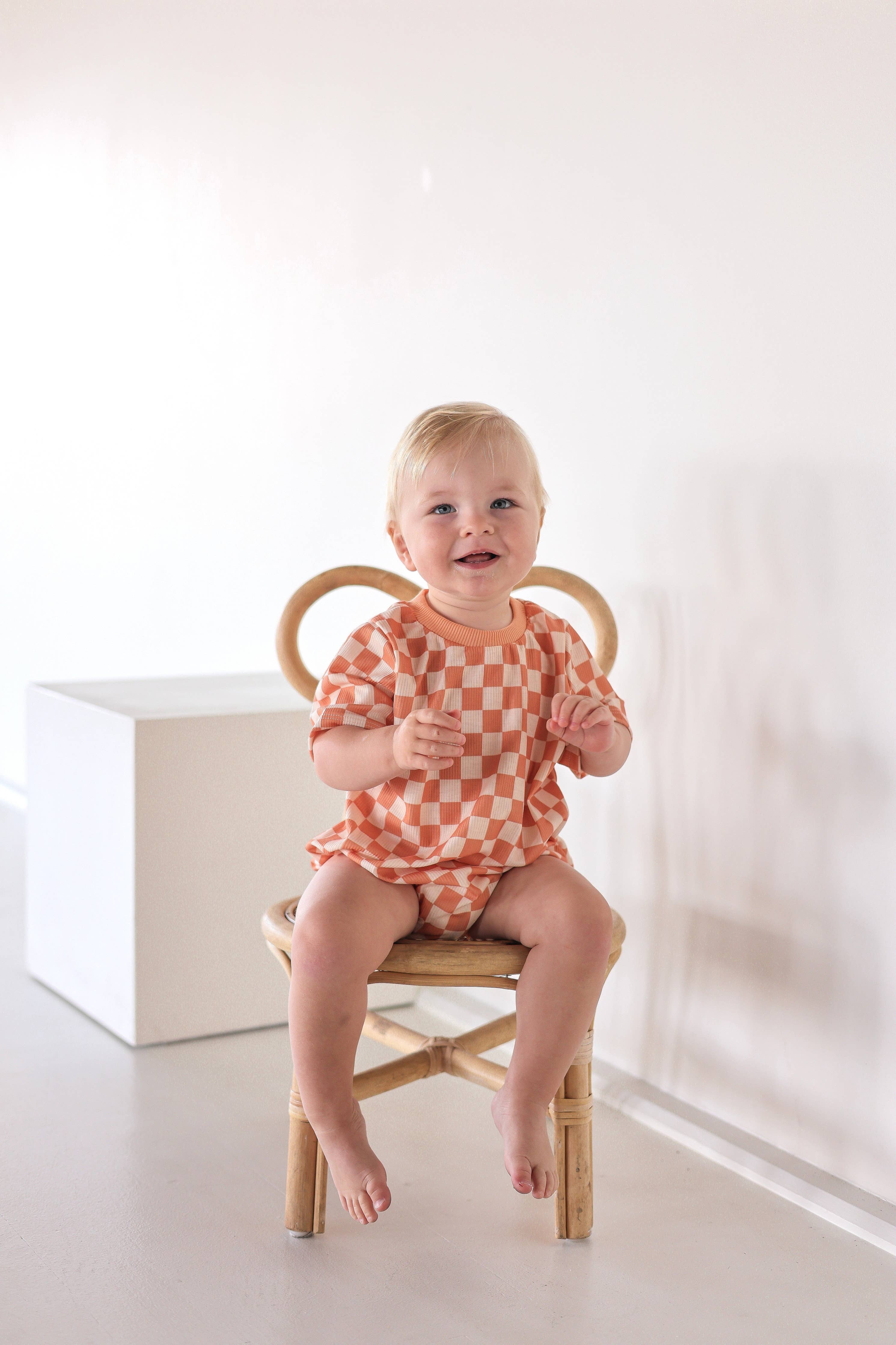 Retro Checkered Romper