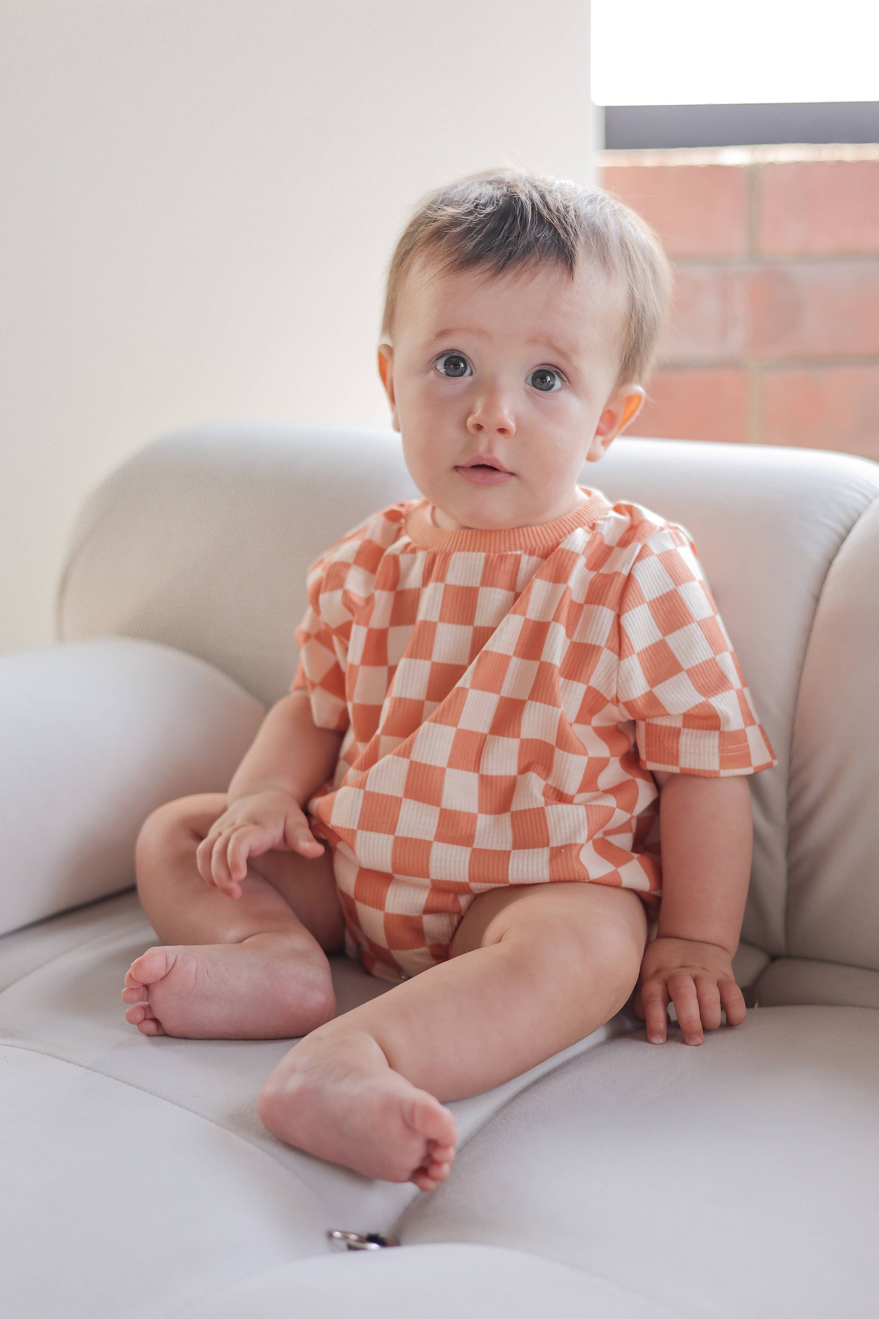 Retro Checkered Romper