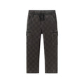 Checkered Denim Cargo Pants