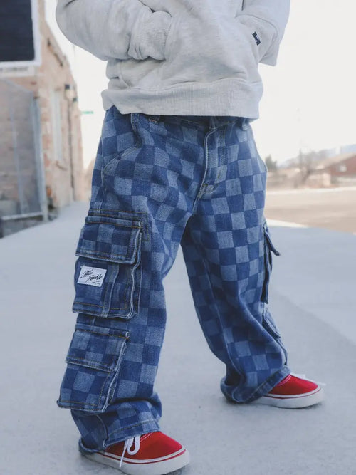 Checkered Baggy Jeans