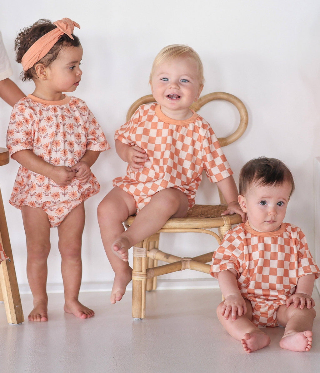 Retro Checkered Romper