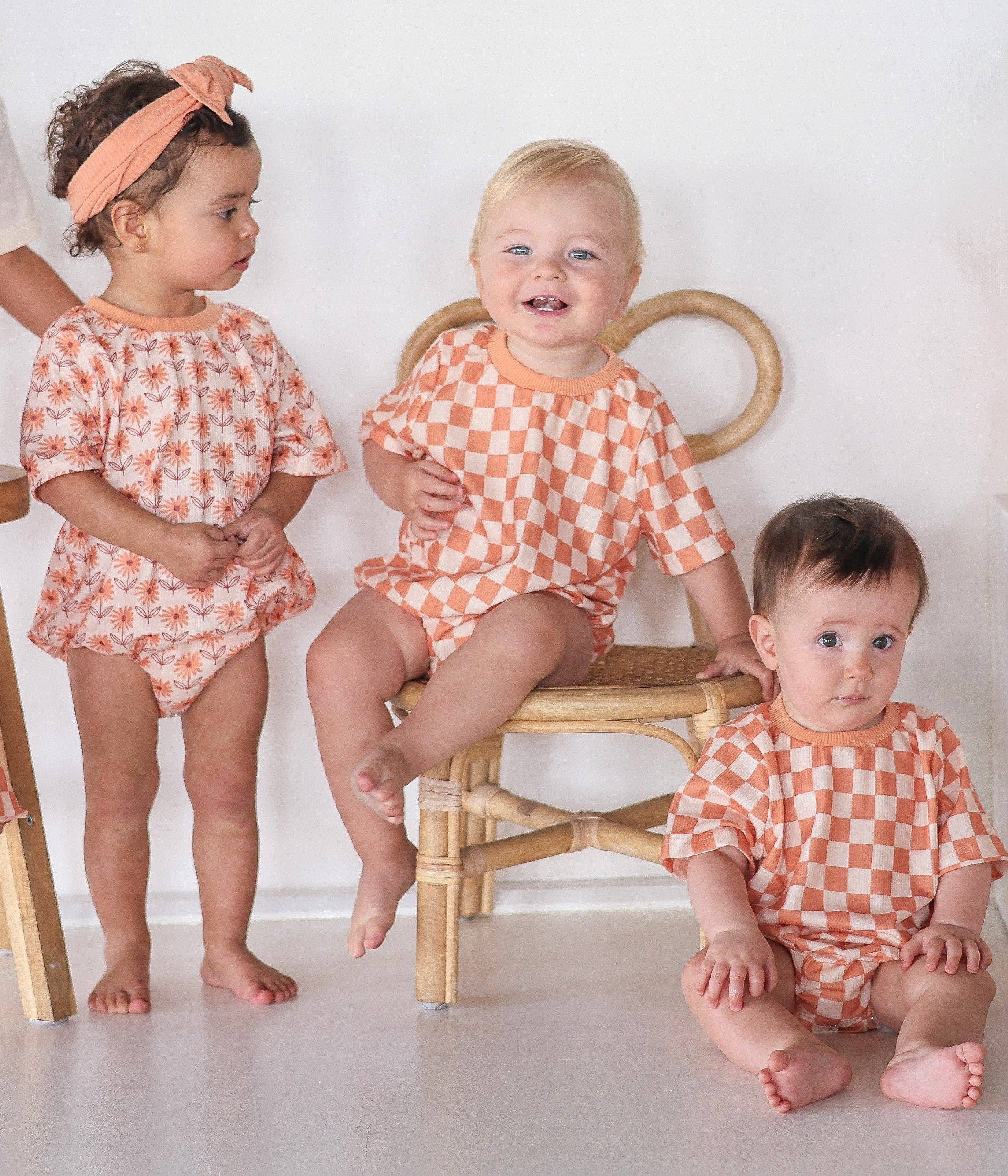 Retro Checkered Romper